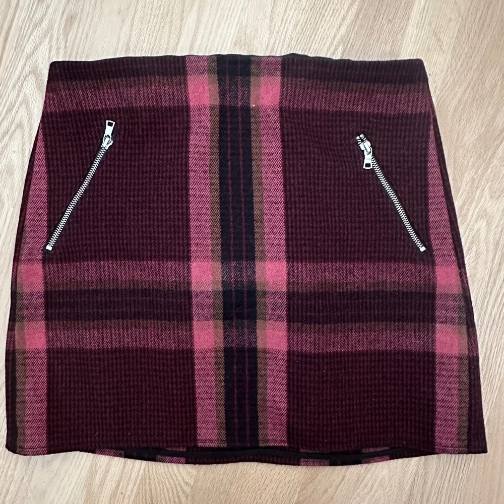 GAP WOOL PLAID MINI SKIRT